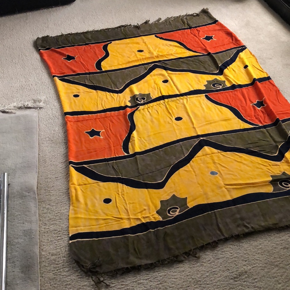Brown Yellow, Orange- Swim Wrap, Scarf, Wrap Scarf One size